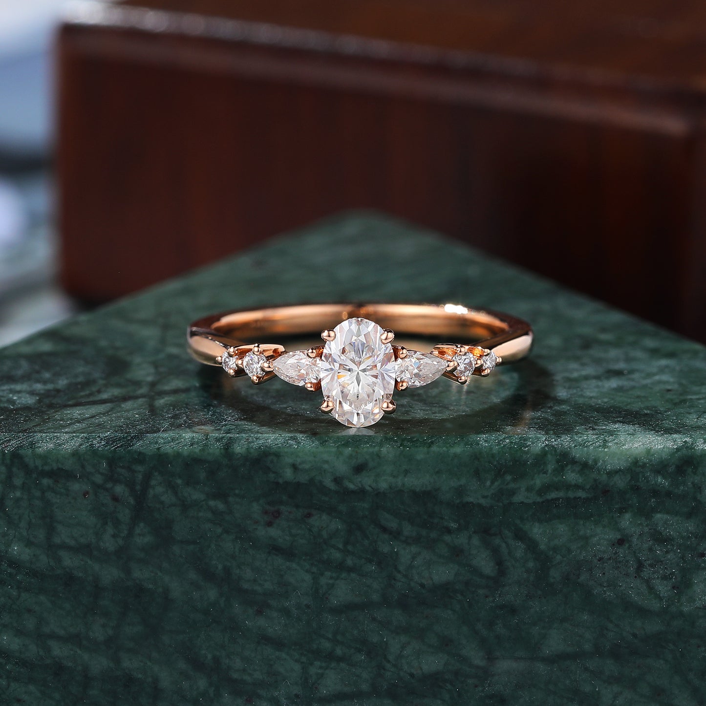 0.55ct Oval cut Lab grown diamond rose gold engagement Ring.