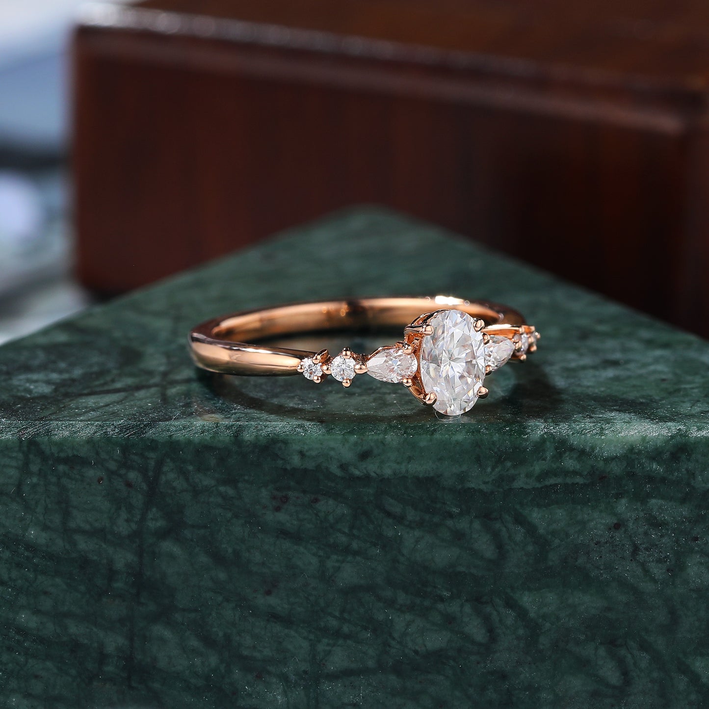 0.55ct Oval cut Lab grown diamond rose gold engagement Ring.