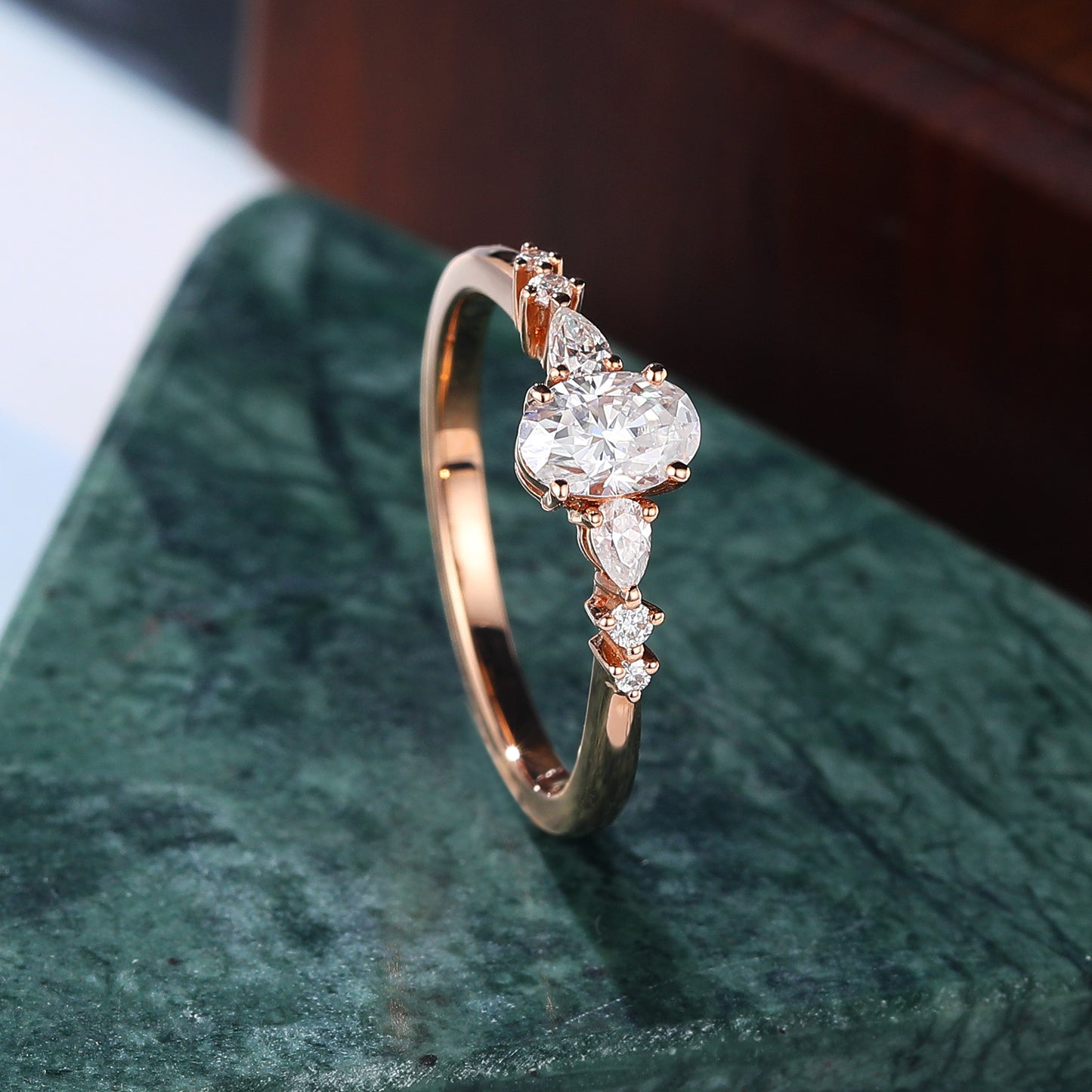 0.55ct Oval cut Lab grown diamond rose gold engagement Ring.