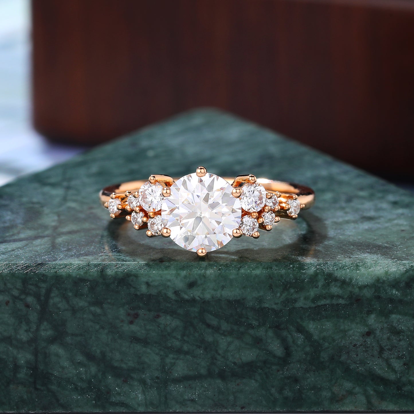 1.0 ct round cut Lab diamond rose gold engagement ring. Anniversary Gift.10k/14k/18k/S925