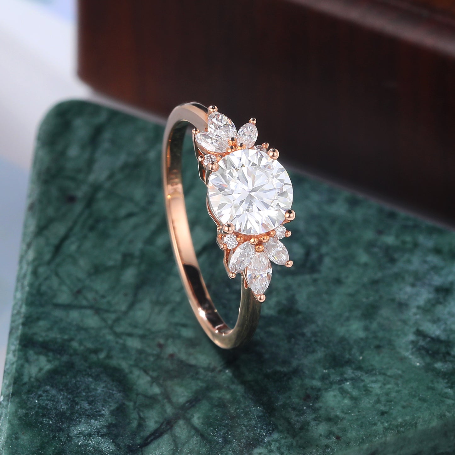 1.0ct Round cut Lab grown diamond rose gold engagement Ring.