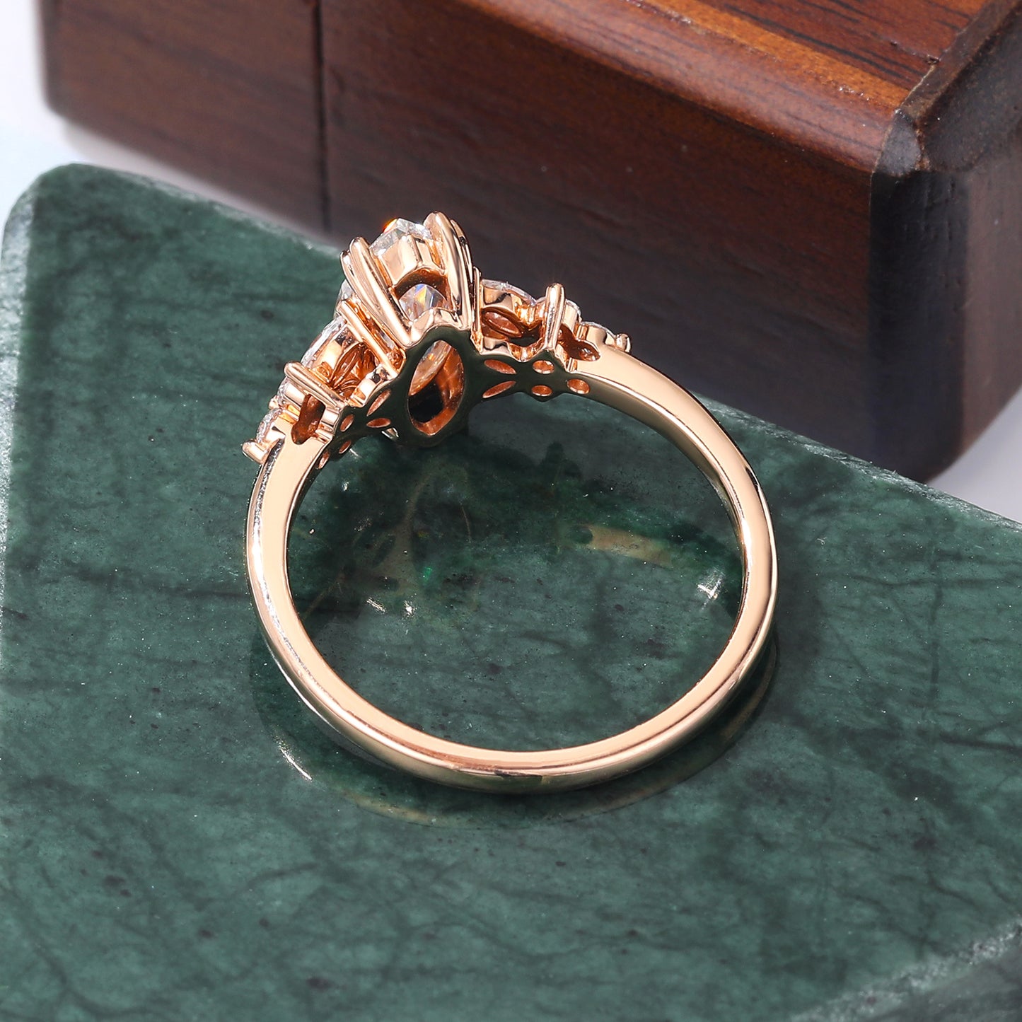 1.0ct Marquise cut Lab-grown Diamond engagement ring vintage rose gold ring 10k/14k/18k gold ring prong set anniversary promise bridal ring