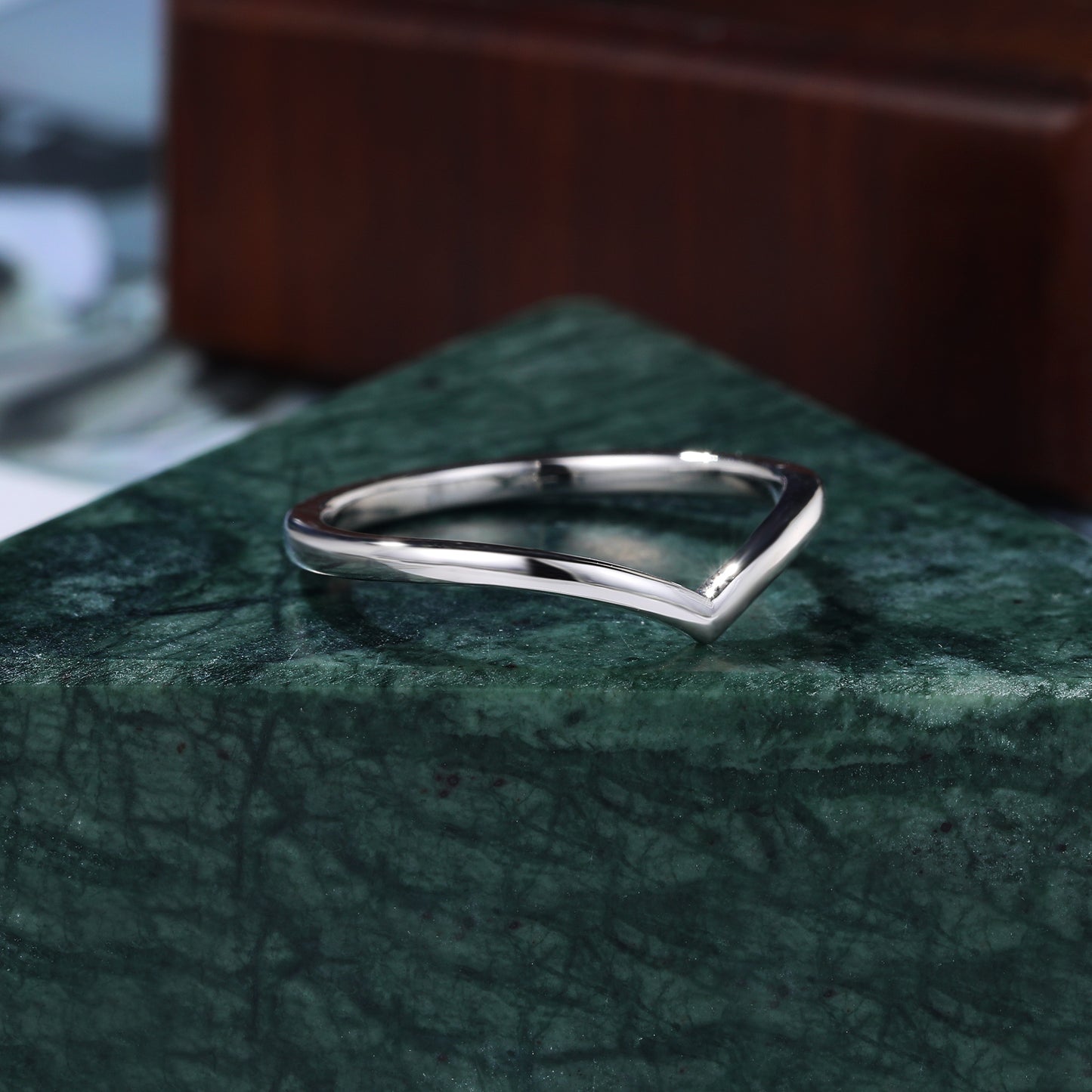 Curved white gold wedding band. S925/10k/14k/18k gold. rose gold/white gold/yellow gold ring.