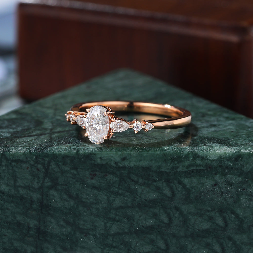 0.55ct Oval cut  Lab grown diamond rose gold engagement Ring.