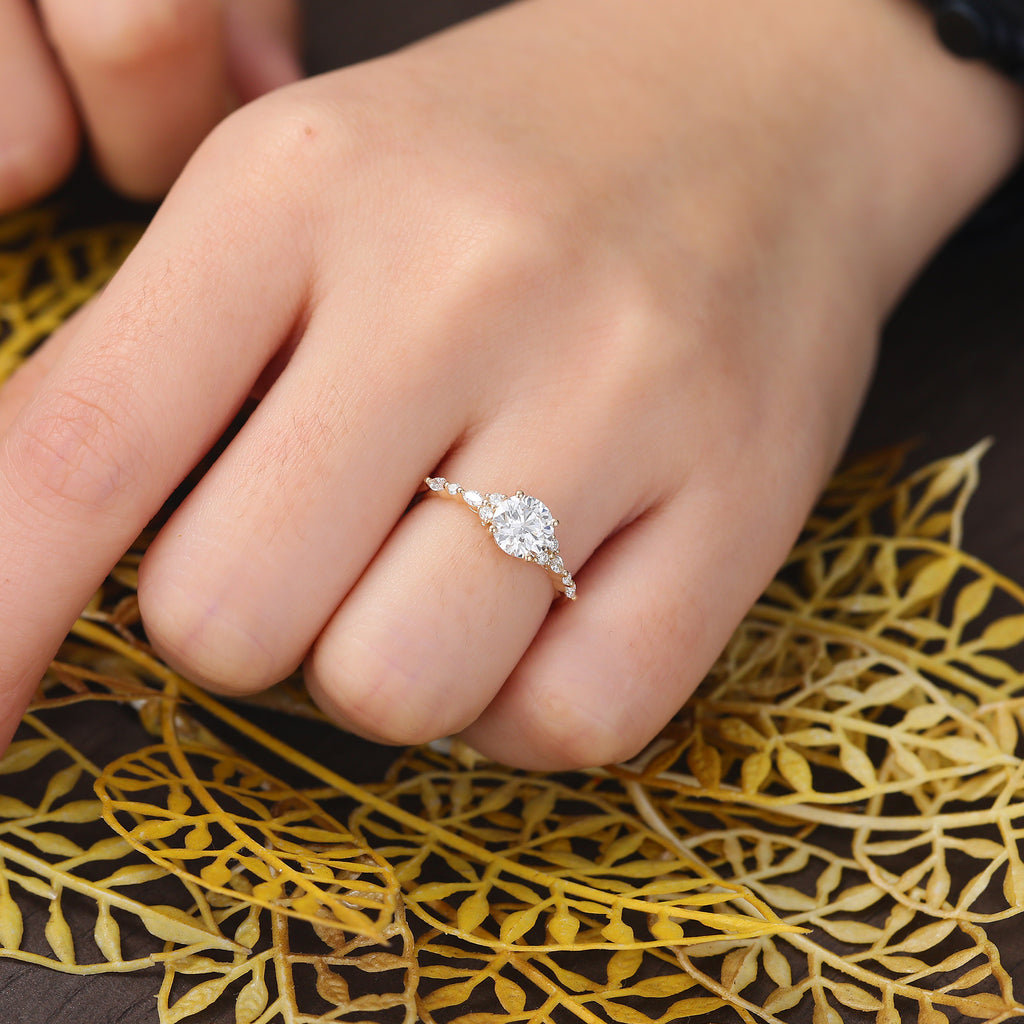 1.0ct Round cut Lab grown diamond rose gold engagement Ring.