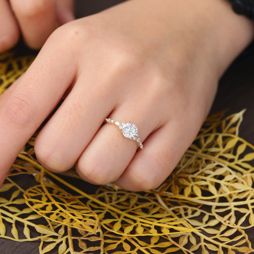 1.0ct Round cut Lab grown diamond rose gold engagement Ring.