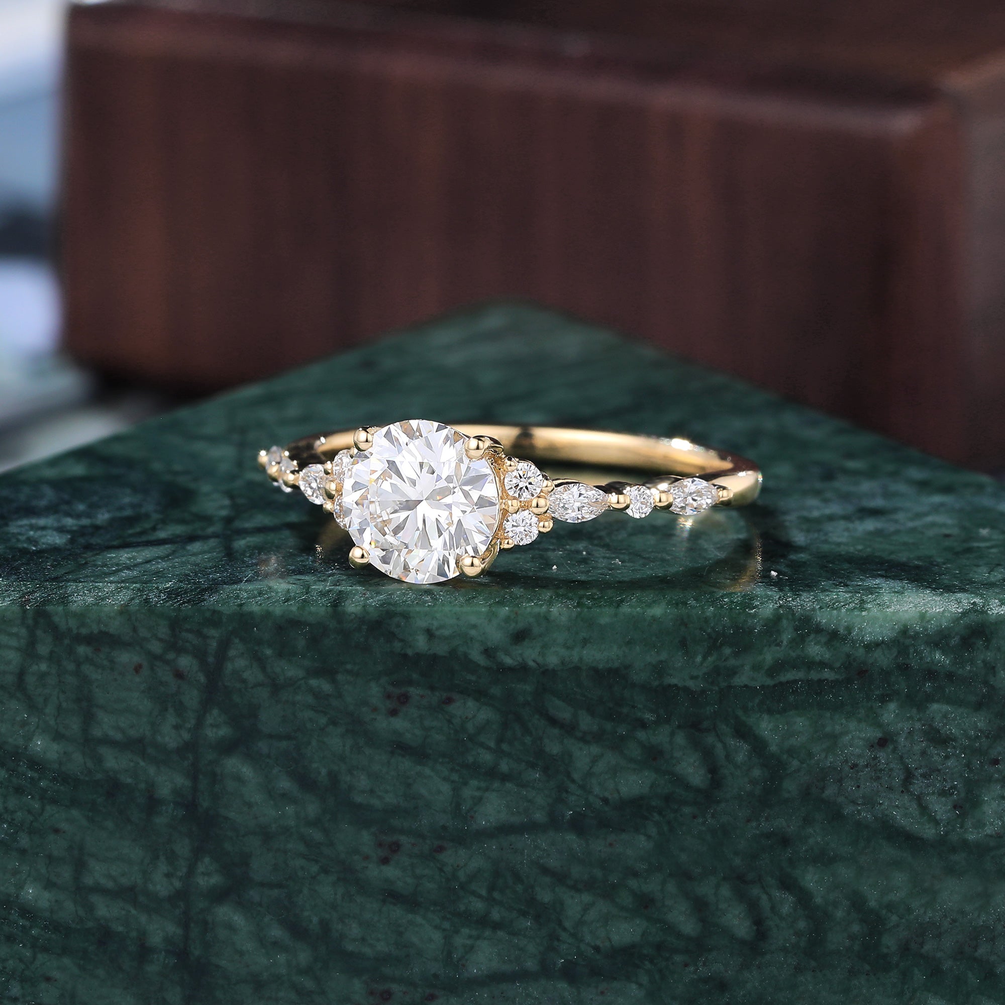 1.0ct Round cut Lab grown diamond rose gold engagement Ring.