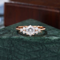 1.0ct Hexagon cut Lab grown diamond rose gold engagement Ring.