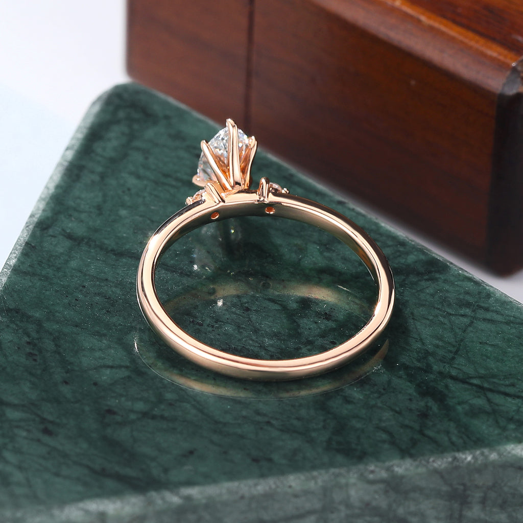 0.5ct Marquise cut Lab grown diamond rose gold engagement Ring.