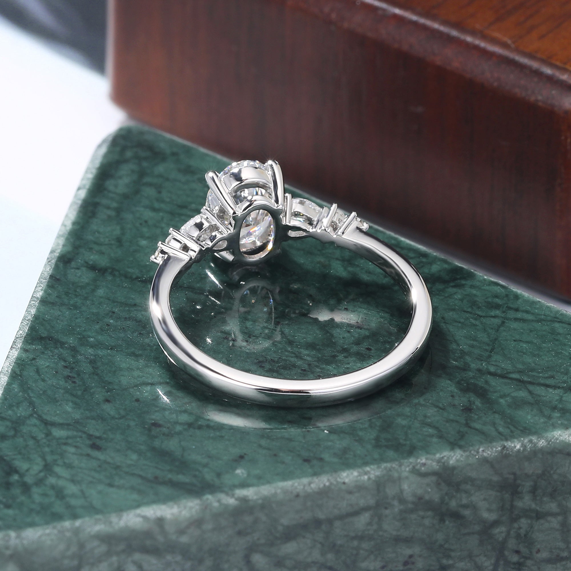 1.1ct Oval cut Lab grown diamond white gold engagement Ring