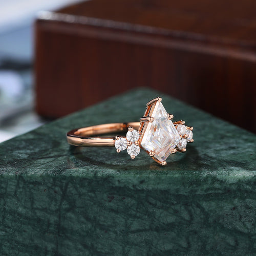 1.2ct Kite cut Lab grown diamond rose gold engagement Ring.