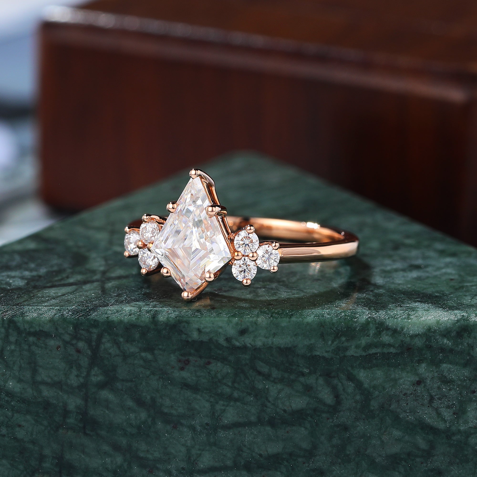 1.2ct Kite cut Lab grown diamond rose gold engagement Ring.