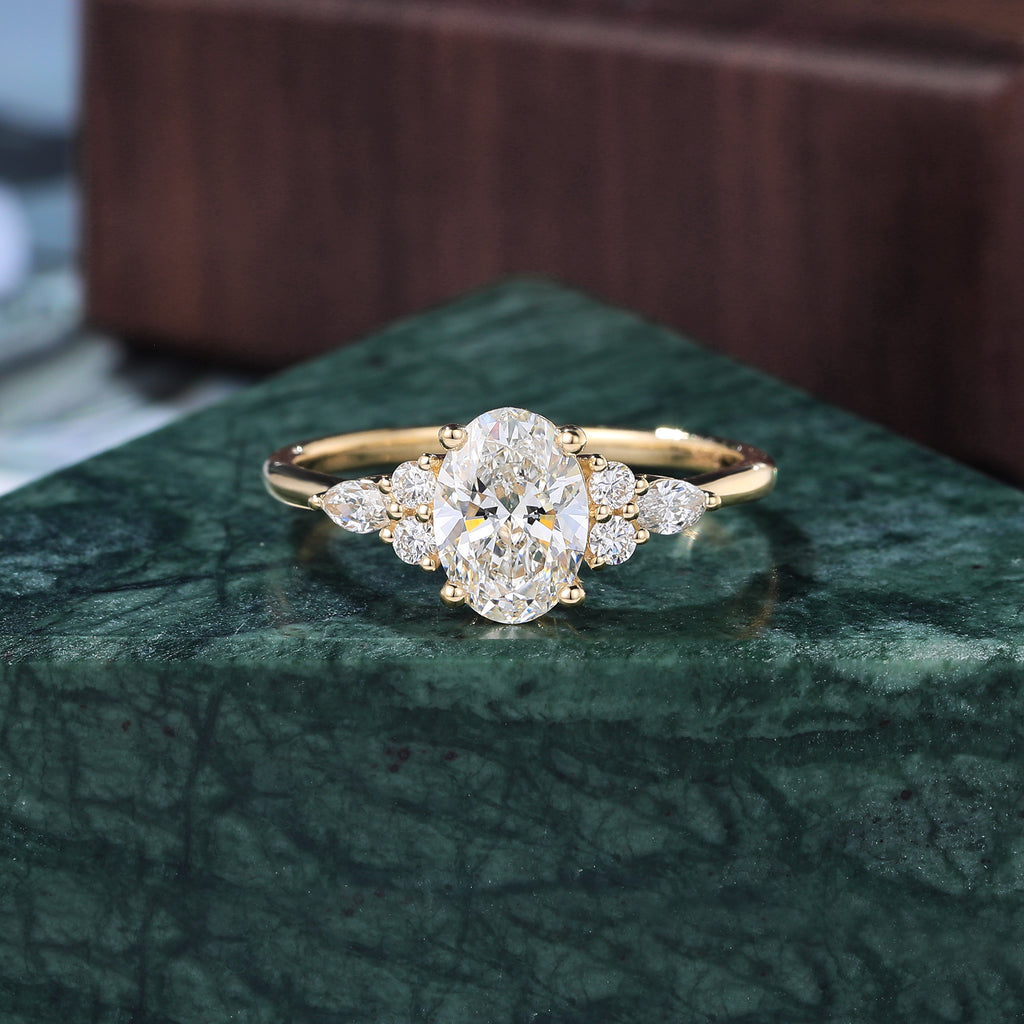 1.5ct Oval cut Lab grown diamond rose gold engagement Ring.