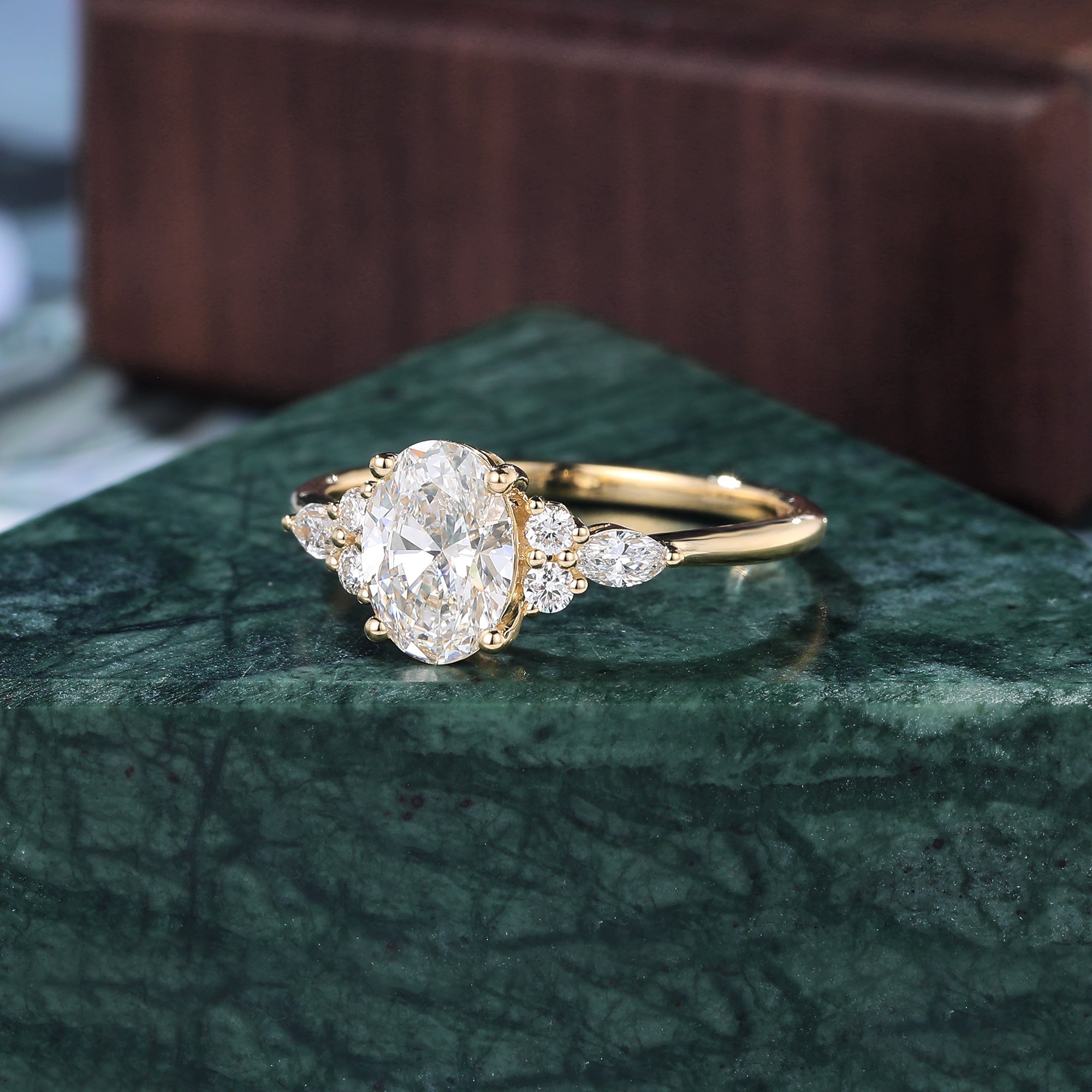 1.5ct Oval cut Lab grown diamond rose gold engagement Ring.