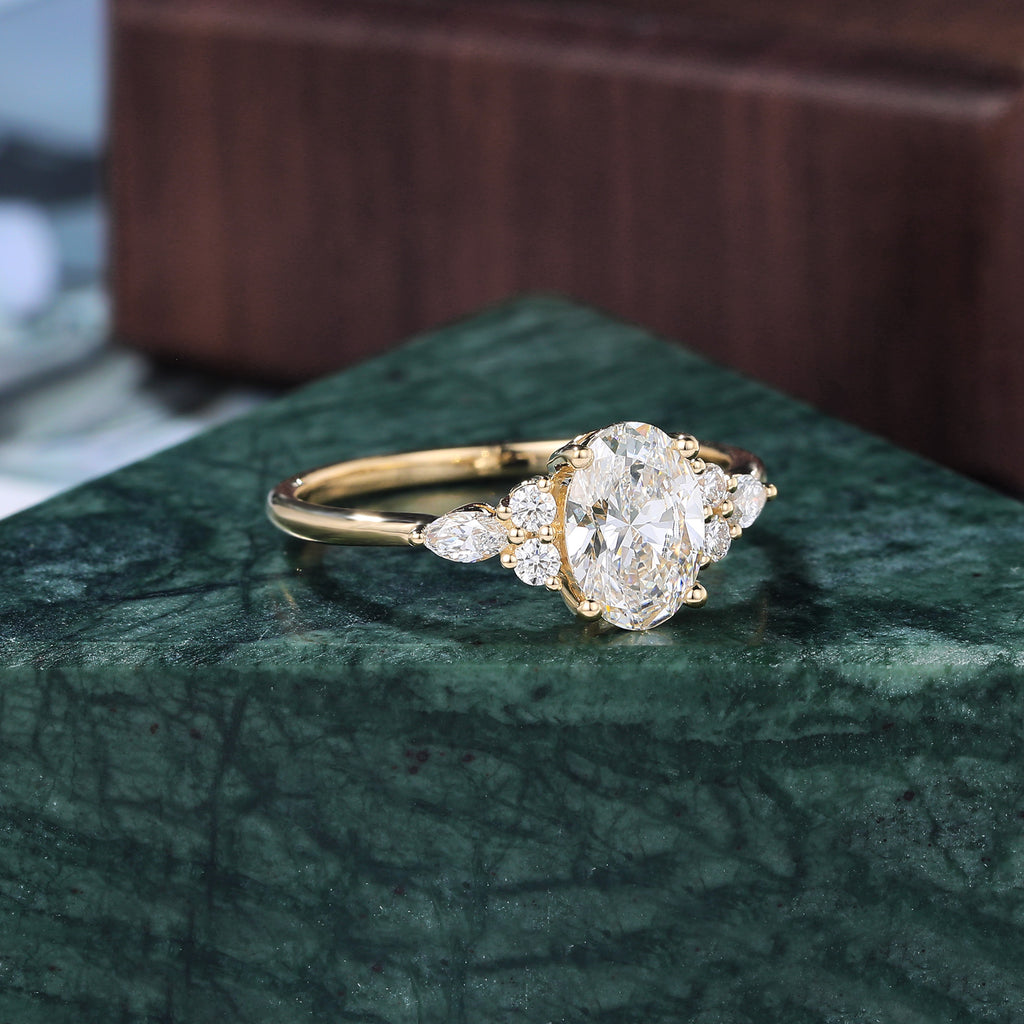 1.5ct Oval cut Lab grown diamond rose gold engagement Ring.