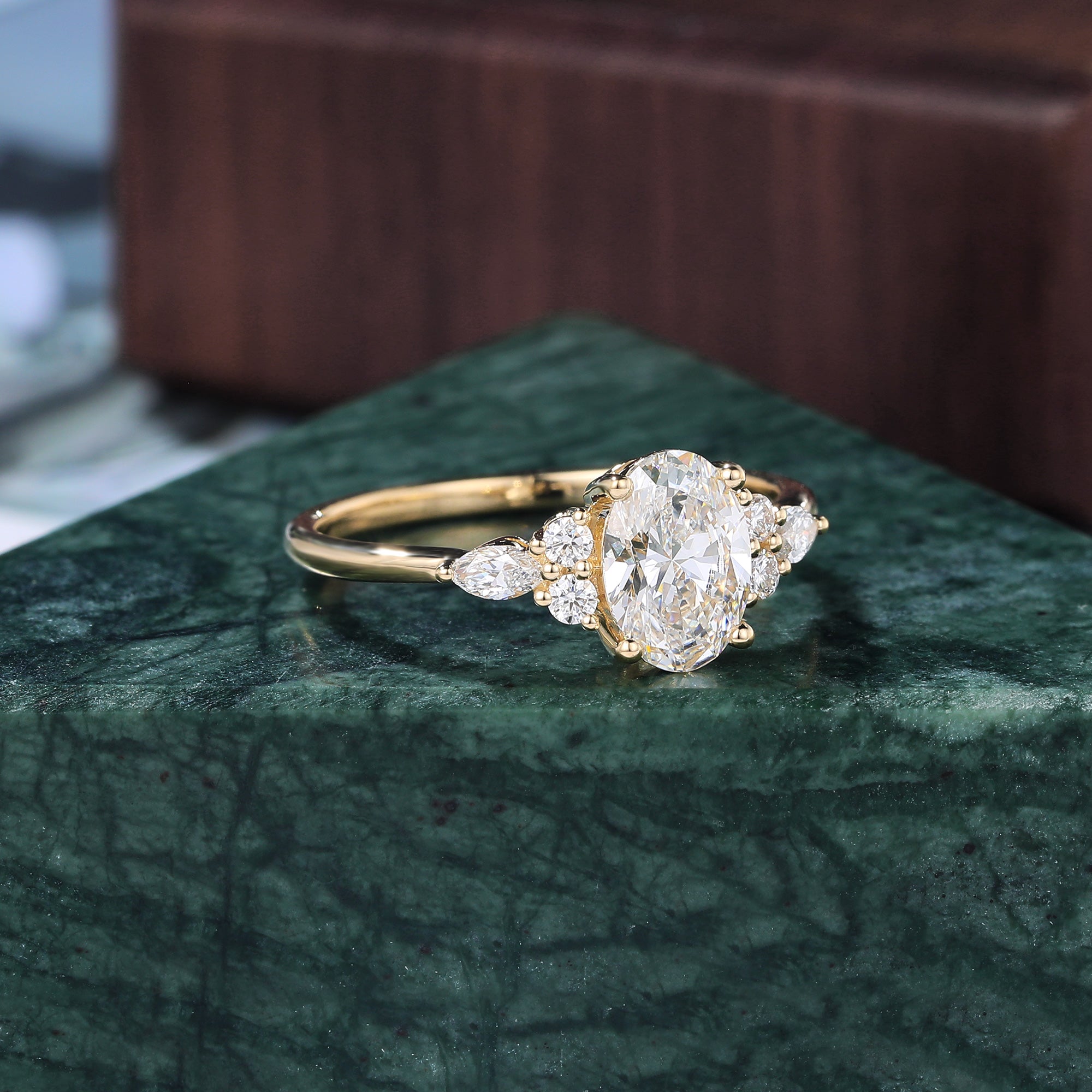 1.5ct Oval cut Lab grown diamond rose gold engagement Ring.