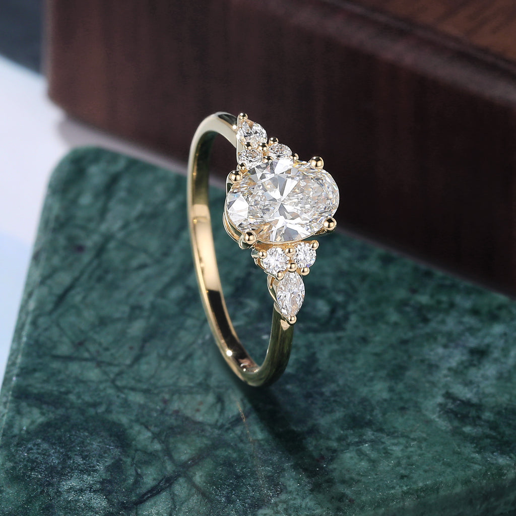 1.5ct Oval cut Lab grown diamond rose gold engagement Ring.