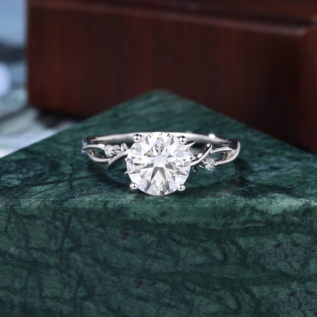2.0ct Round cut Lab grown diamond white gold engagement Ring.