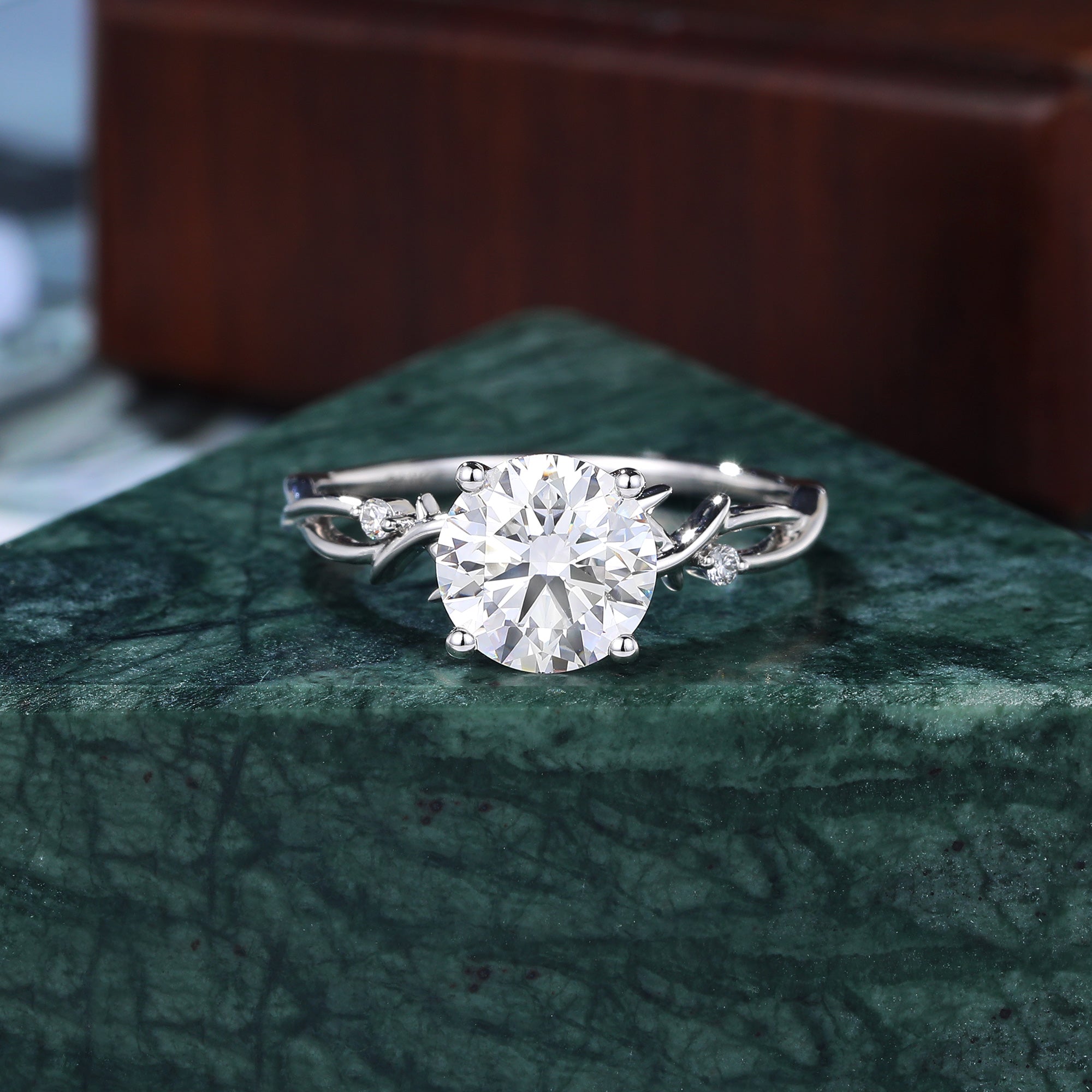 2.0ct Round cut Lab grown diamond white gold engagement Ring.