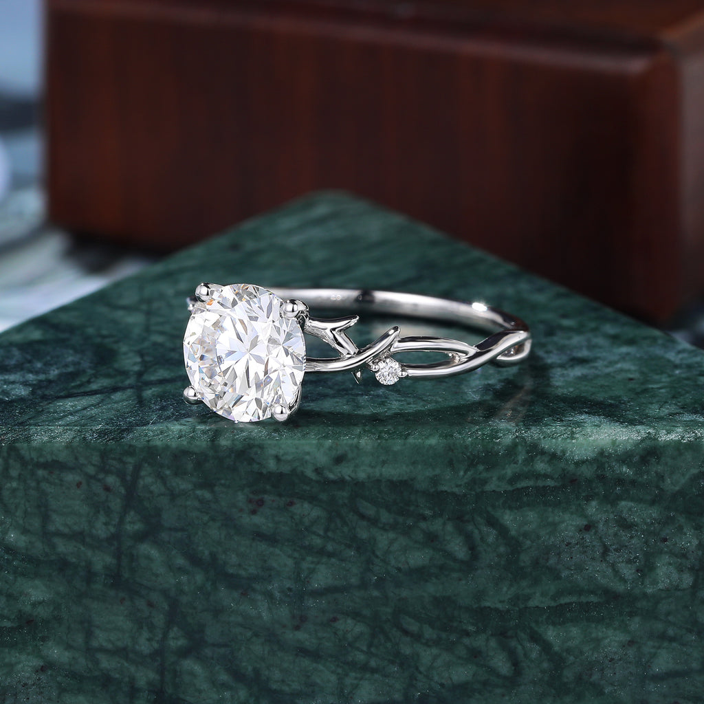 2.0ct Round cut Lab grown diamond white gold engagement Ring.