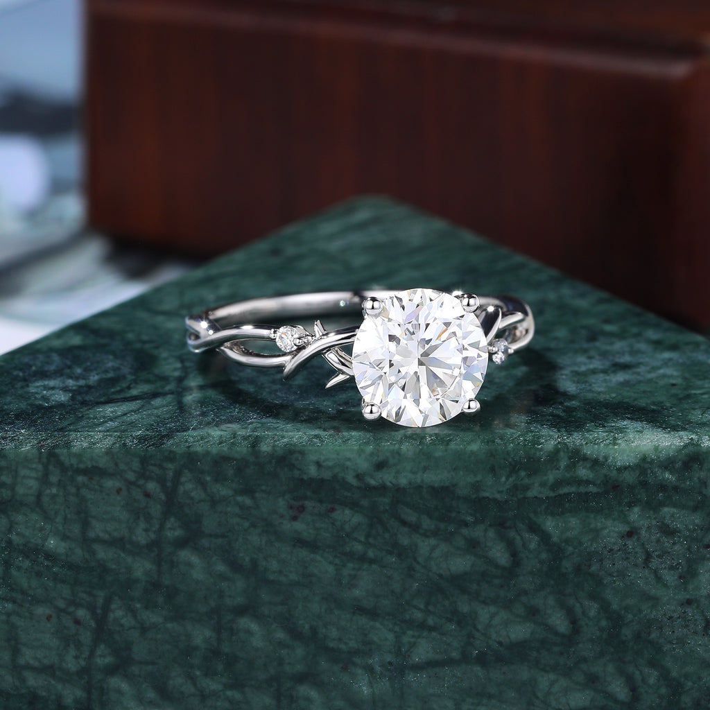 2.0ct Round cut Lab grown diamond white gold engagement Ring.