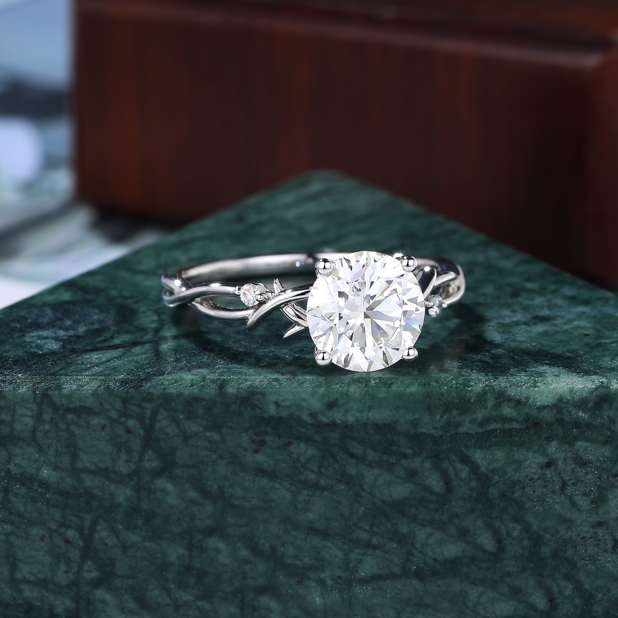 2.0ct Round cut Lab grown diamond white gold engagement Ring.