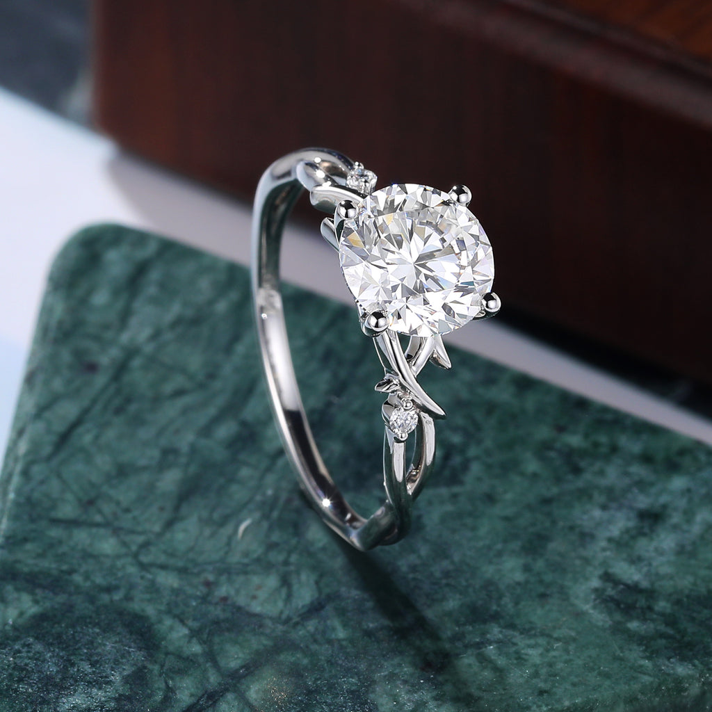 2.0ct Round cut Lab grown diamond white gold engagement Ring.