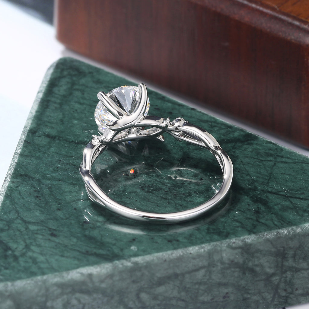 2.0ct Round cut Lab grown diamond white gold engagement Ring.