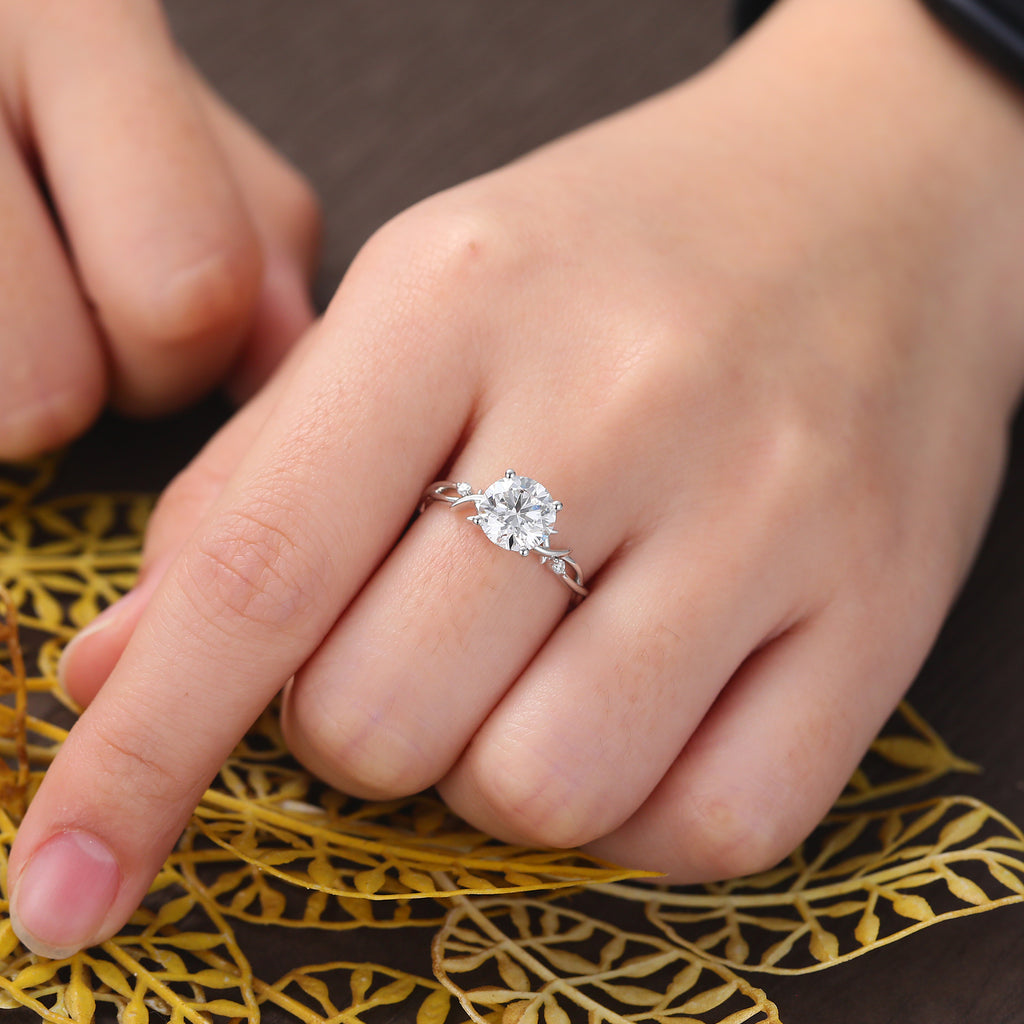 2.0ct Round cut Lab grown diamond white gold engagement Ring.