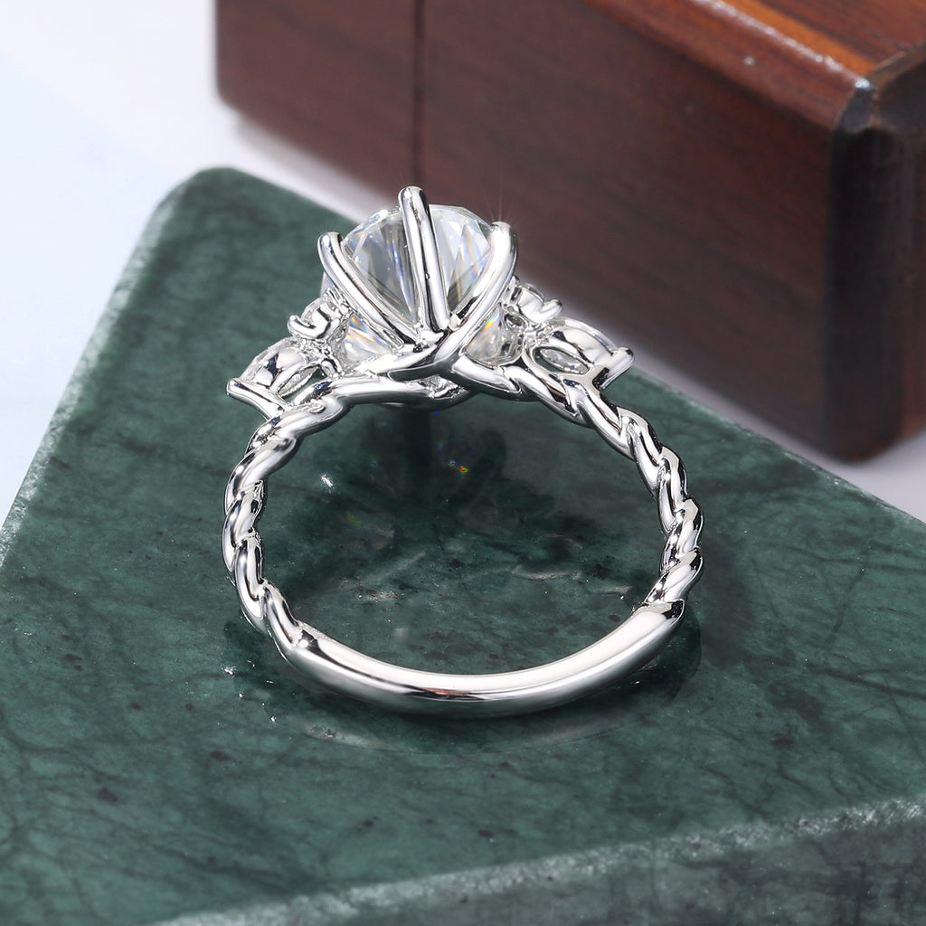 2.5CT Oval cut Lab grown Diamond white gold engagement ring S925/10K/14k/18k gold , unique rose/yellow gold bridal ring .Anniversary Gift.