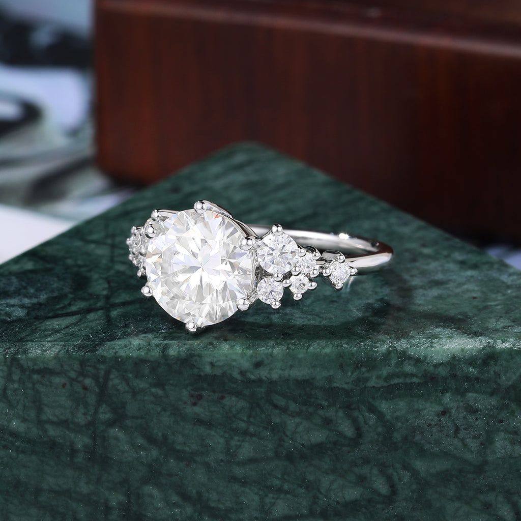 2.5CT Round cut Lab grown diamond white gold engagement ring S925/10K/14k/18k gold , unique rose/yellow gold bridal ring .Anniversary Gift.