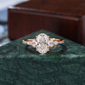 Oval cut Lab grown diamond rose gold engagement Ring.