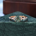 Round cut Moss agate engagement ring S925/10k/14k/18k gold , unique bridal ring rose/white/yellow gold ring