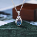 Oval Alexandrite white gold Pendant Necklace ,Princess cut Tanzanite Pendant Necklace Holiday Gifts for Girlfriends  S925/10k/14k/18k gold