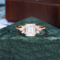 1.6ct Emerald cut Lab grown diamond  rose gold engagement Ring.