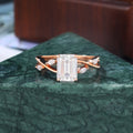 1.6ct Emerald cut Lab grown diamond  rose gold engagement Ring.