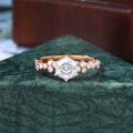 1.0CT Hexagon cut Lab grown diamond rose gold engagement Ring.