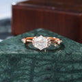 1.0CT Hexagon cut moissanite rose gold engagement Ring.