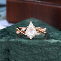 Kite cut moissanite rose gold engagement Ring.  S925/10k/14k/18k.