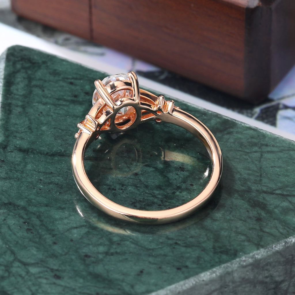 Oval Lab grown diamond engagement Ring.  925silver/10k/14k/18k gold