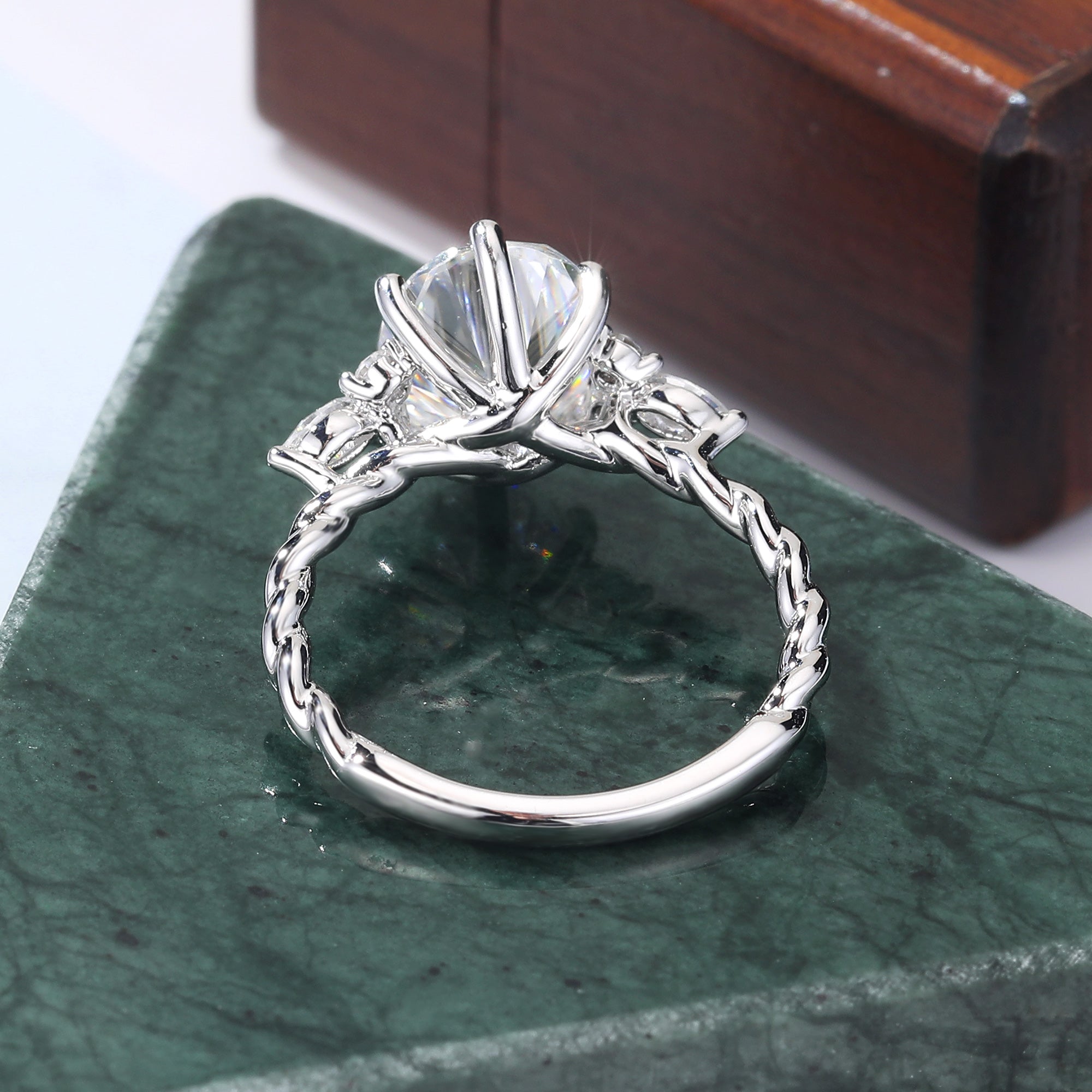 Oval cut moissanite white gold engagement ring 925silver/10K/14k/18k gold