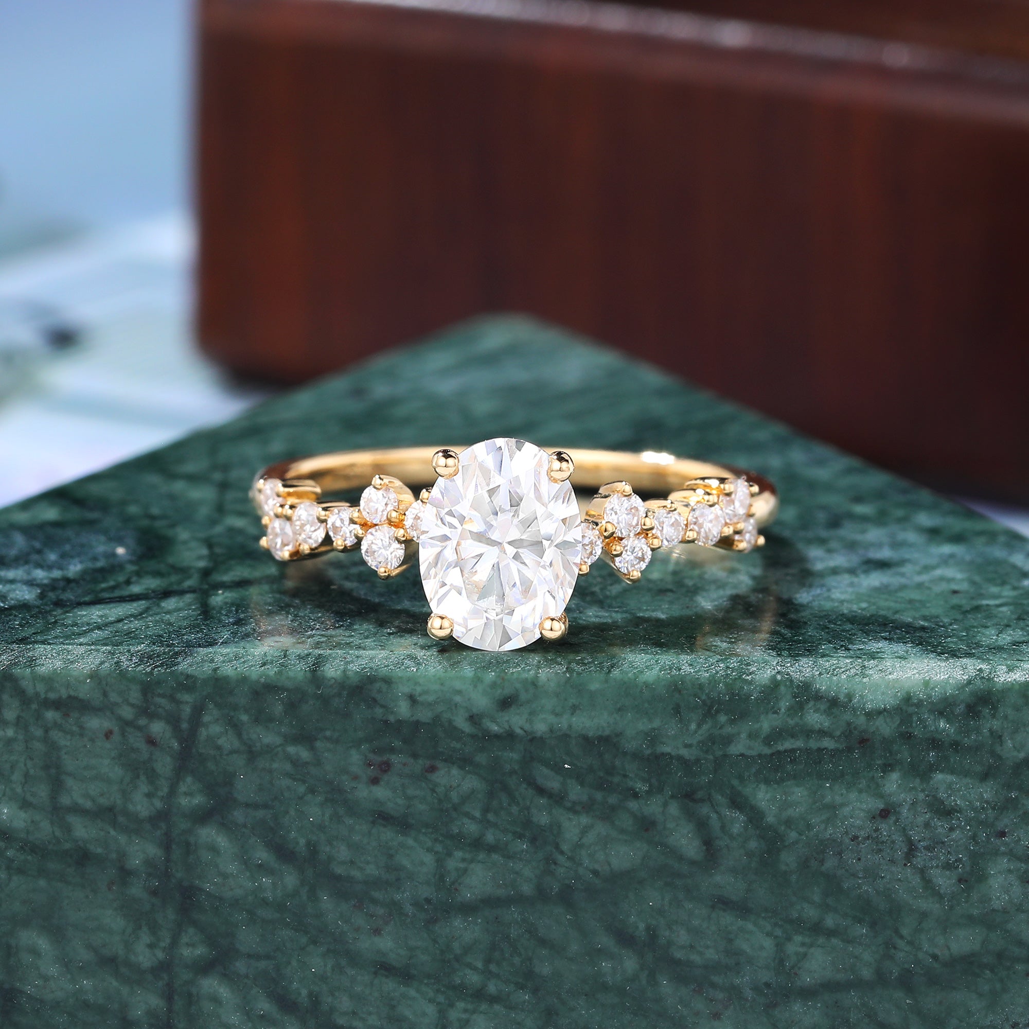 Oval moissanite engagement Ring for women unique bridal ring, 925silver/10k/14k/18k