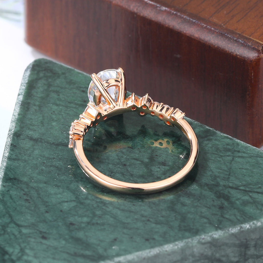 Oval cut Lab grown diamond rose gold engagement Ring.