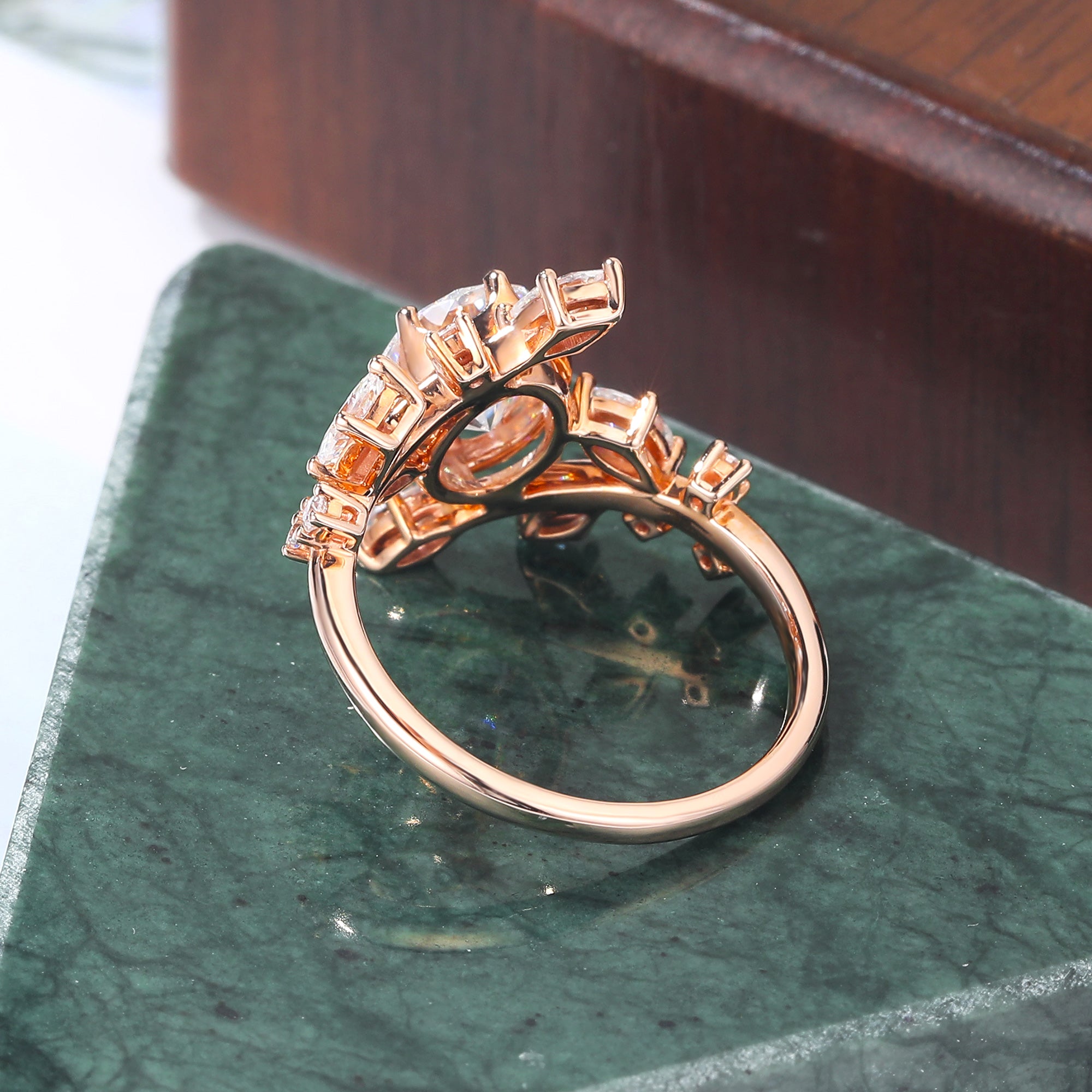 Oval cut Lab grown diamond rose gold engagement Ring.