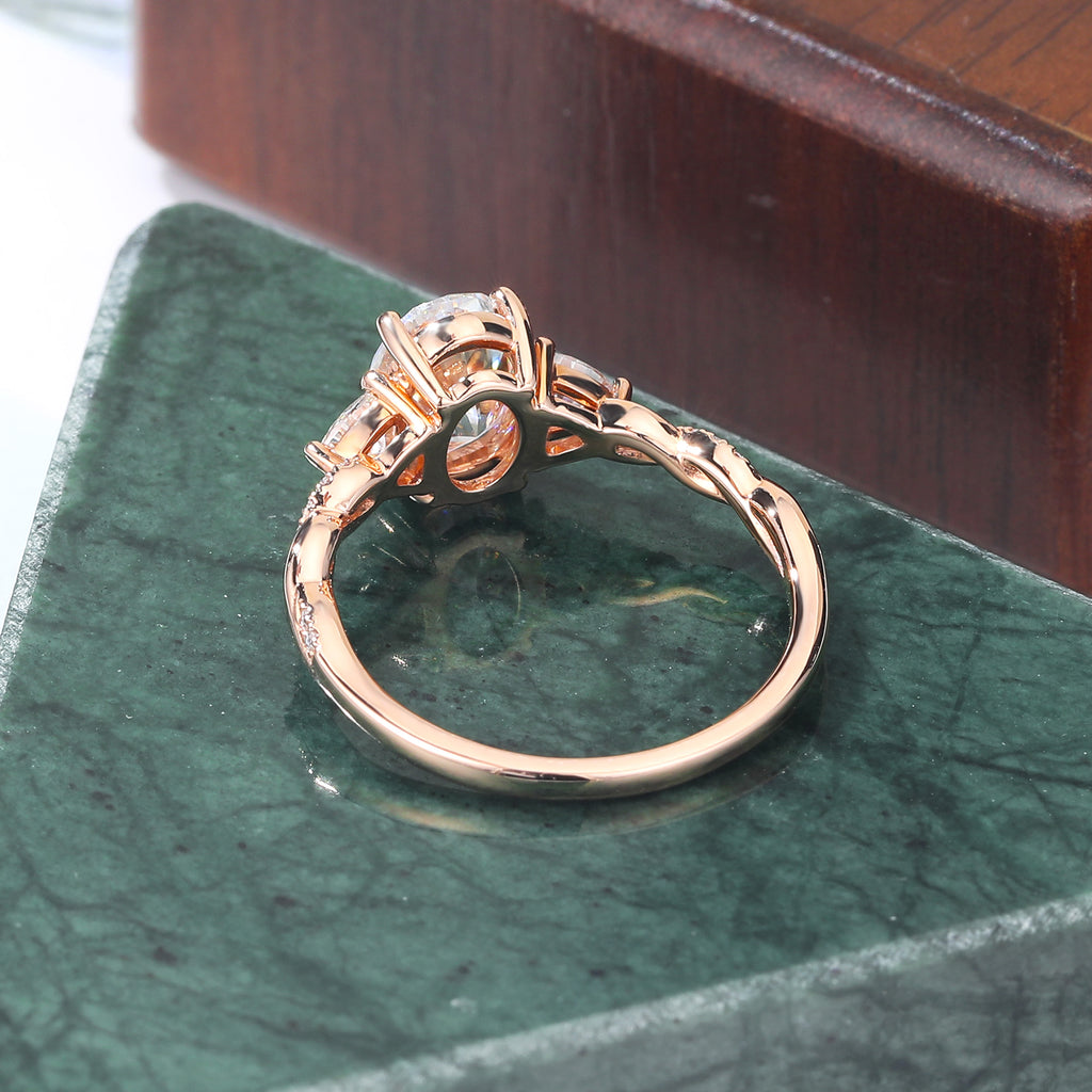 Oval cut Lab grown diamond rose gold engagement Ring.