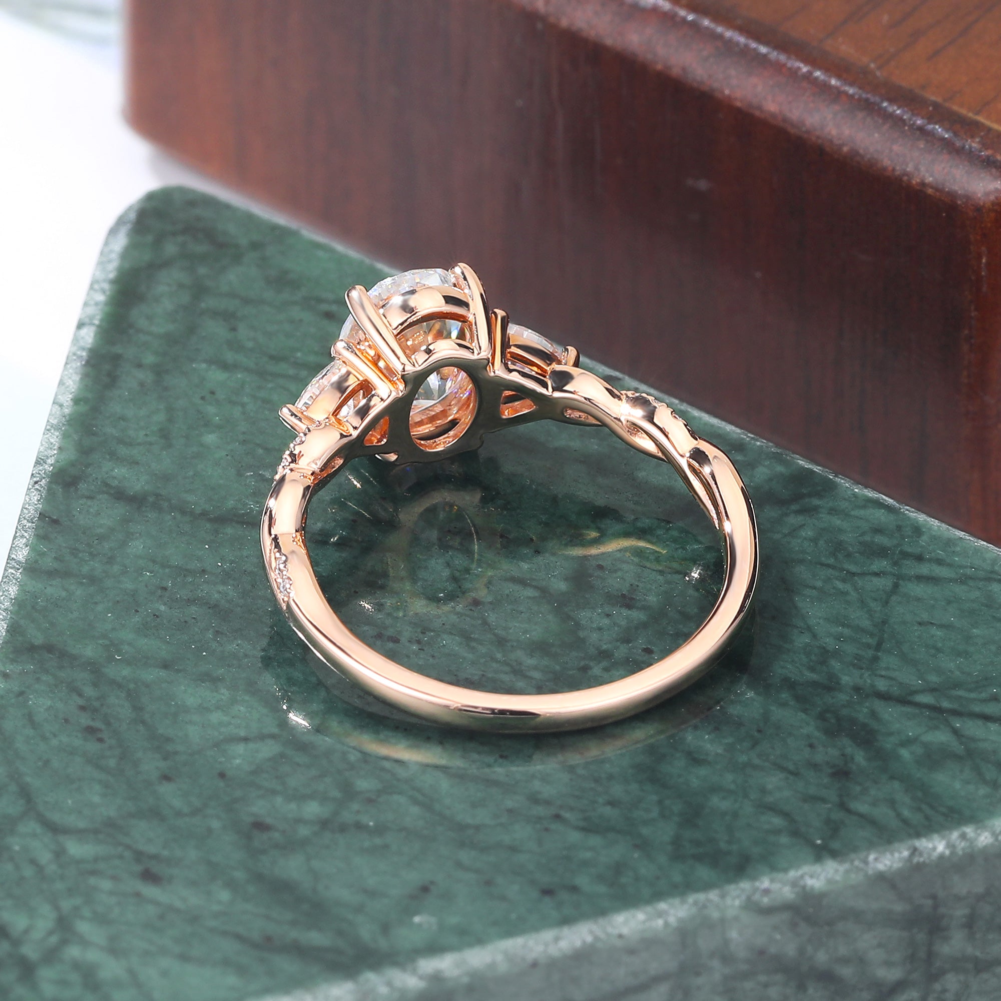 Oval cut Lab grown diamond rose gold engagement Ring.