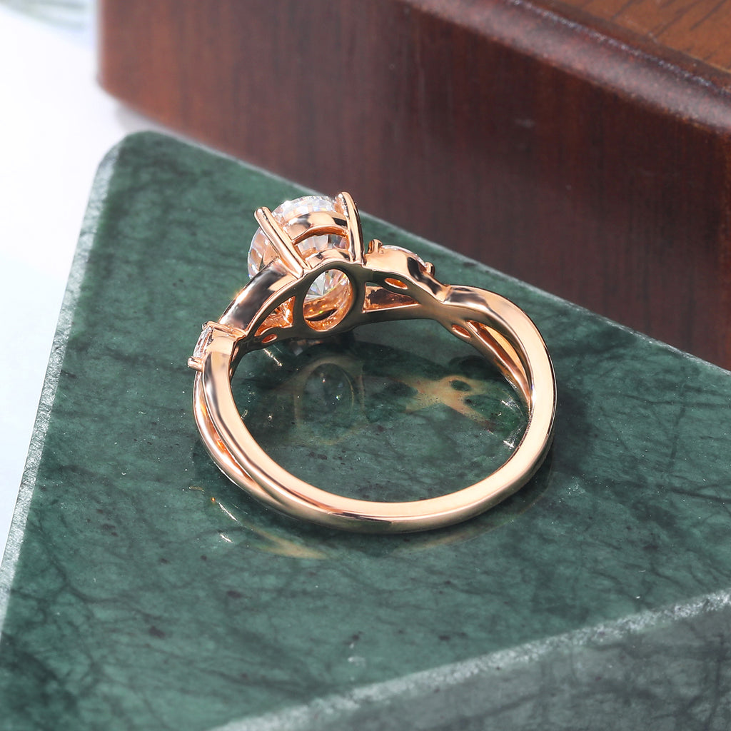 Oval cut moissanite rose gold engagement Ring.  S925/10k/14k/18k.