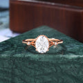 Oval cut moissanite rose gold engagement Ring.