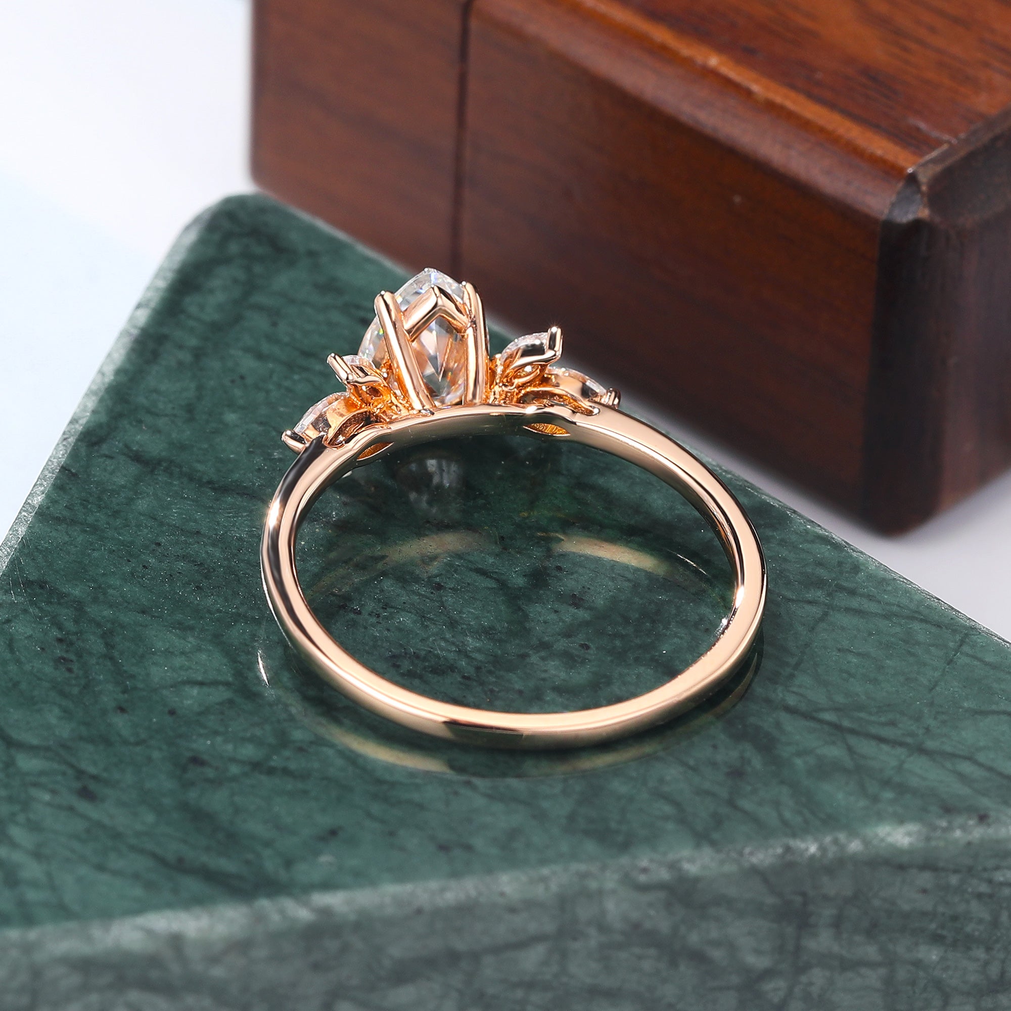 Pear shape Lab grown diamond rose gold engagement ring