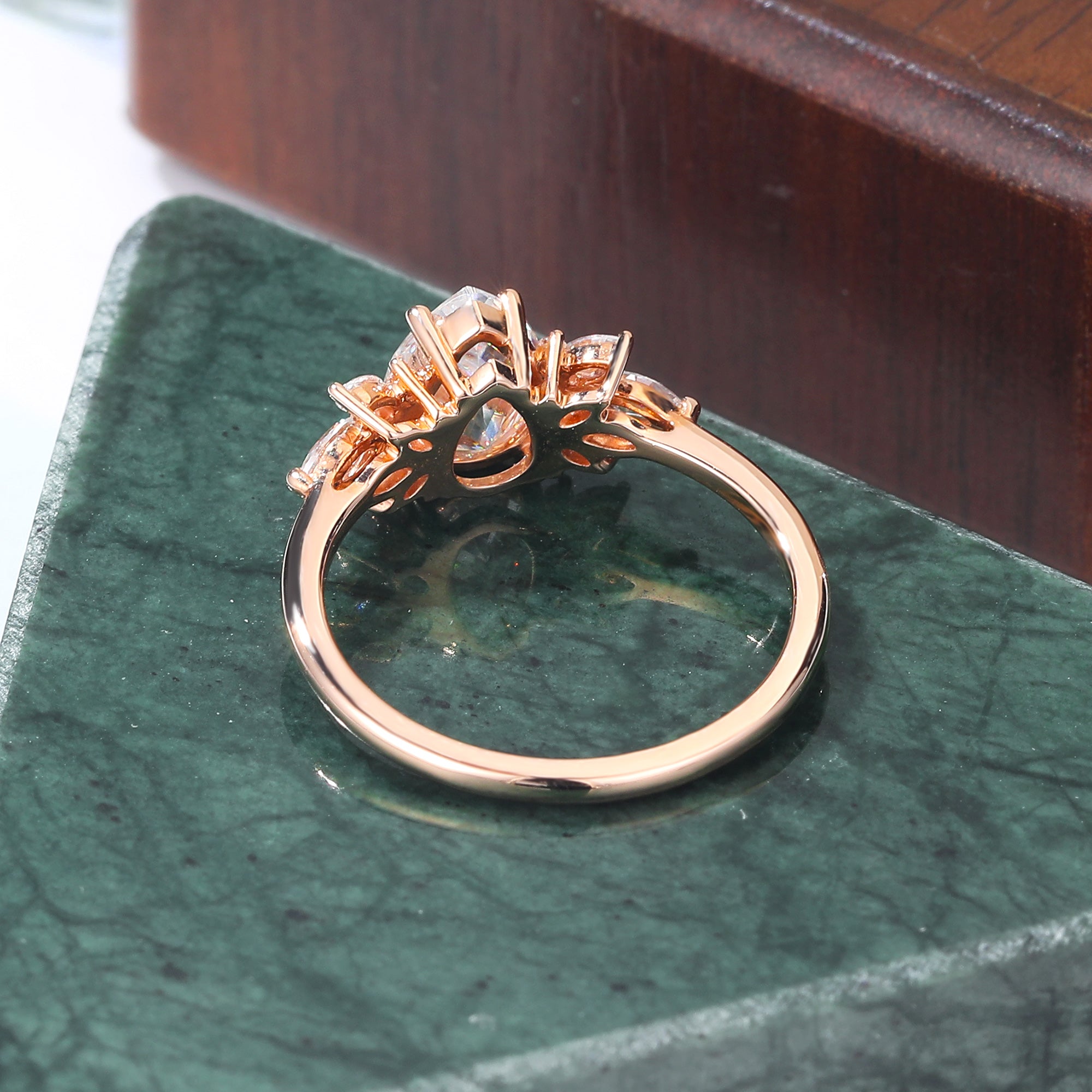 Pear shape  Lab grown diamond rose gold engagement Ring.